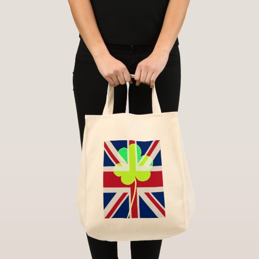 Ierse vlag Shamrock Clover St. Patrick UK Tote Bag (Voorkant (product))