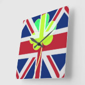 Ierse vlag Shamrock Clover St. Patrick UK Vierkante Klok (Hoek)