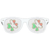 Ierse vlag Shamrock Cookie St Patrick's Day Shades Retro Zonnebril (Voorkant)