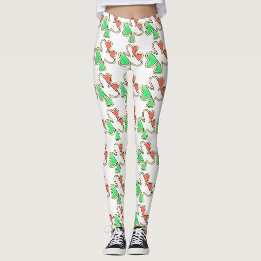 Ierse vlag Shamrock Cookie St. Patrick's Leggings (Voorkant)
