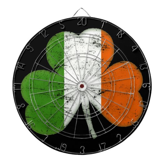 Ierse vlag Shamrock Dartbord (Voorkant)