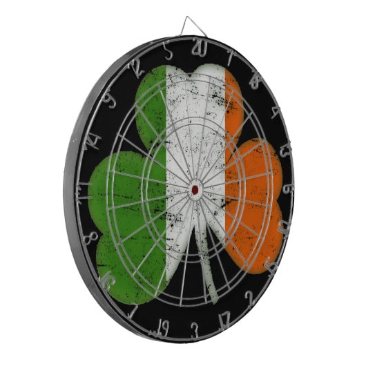 Ierse vlag Shamrock Dartbord (Voorkant Links)