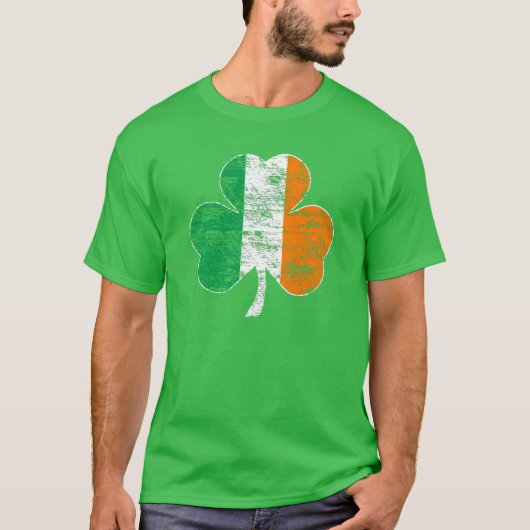  Ierse vlag Shamrock (Distress) T-shirt (Voorkant)