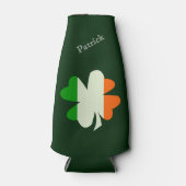 Ierse vlag Shamrock gepersonaliseerd Flesjeskoeler (Voorkant)