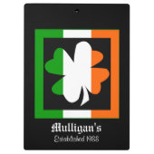Ierse vlag Shamrock gepersonaliseerd Klembord (Achterkant)