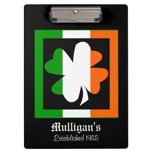 Ierse vlag Shamrock gepersonaliseerd Klembord (Voorkant)