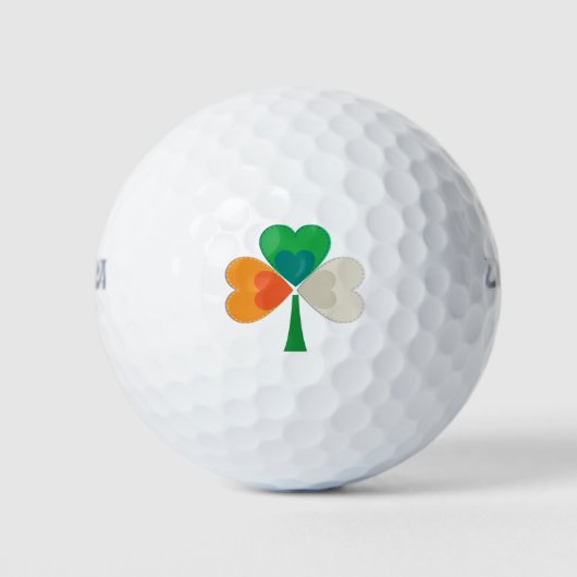 Ierse vlag Shamrock Golfballen (Voorkant)