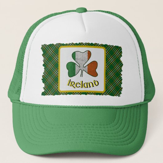 Ierse vlag Shamrock Irish National Tartan Trucker Pet (Voorkant)