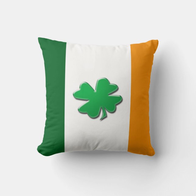 Ierse vlag shamrock kussens (Voorkant)