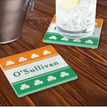 Ierse Vlag Shamrock Monogram Familienaam