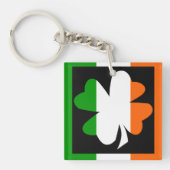 Ierse vlag Shamrock Sleutelhanger (Voorkant)