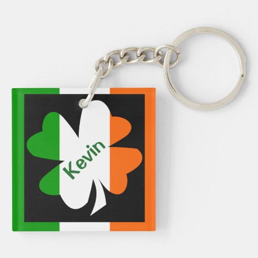 Ierse vlag Shamrock Sleutelhanger (Achterkant)