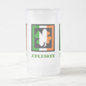 Ierse vlag Shamrock Square Matglas Bierpul (Center)