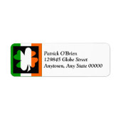 Ierse vlag Shamrock Square retour adres label (Voorkant)