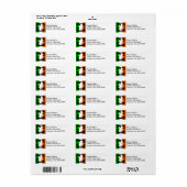 Ierse vlag Shamrock Square retour adres label (Full Sheet)