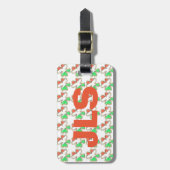 Ierse vlag Shamrock St. Patrick's Day Monogrammed Bagagelabel (Voorkant verticaal)