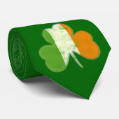 Ierse vlag Shamrock Stropdas (Opgerold)