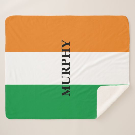 Ierse vlag: Sherpa fleece deken (Voorkant (horizontaal))