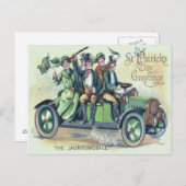 Ierse vlag Shillelagh Groene Auto Shamrock Briefkaart (Voorkant / Achterkant)