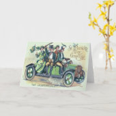 Ierse vlag Shillelagh Groene Auto Shamrock Kaart (Gele Bloem)