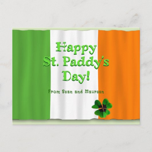 Ierse vlag St. Paddys Day Briefkaart Groet (Voorkant)