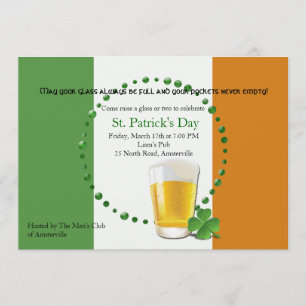 Ierse vlag St. Patrick's Day Invitation Kaart