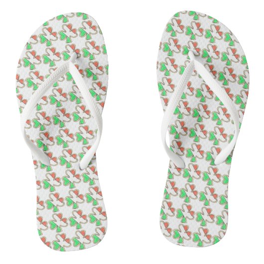 Ierse vlag St. Patrick's Day Shamrock Sugar Cookie Teenslippers (Voetbed)