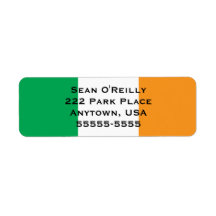 Ierse vlag Tricolor Return Address Label Sjabloon