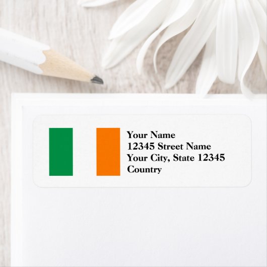 Ierse vlag van Ierland Retouradreslabels Etiket (Insitu)