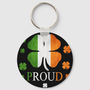 Ierse vlag vier bladklaver sleutelhanger