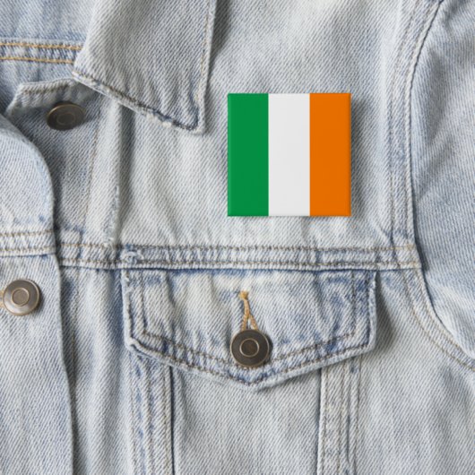 Ierse vlag vierkante button 5,1 cm (In situ)