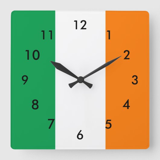 Ierse vlag vierkante klok (Voorkant)