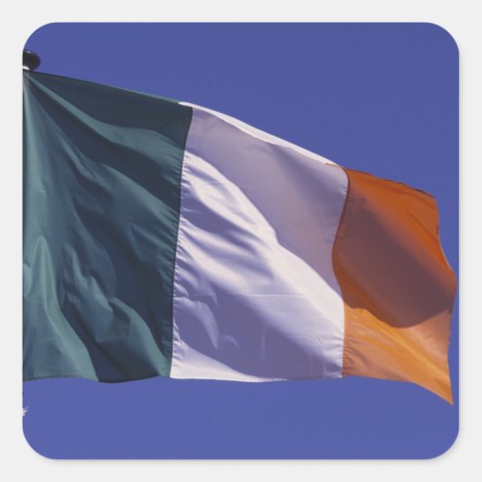 Ierse vlag vierkante sticker (Voorkant)