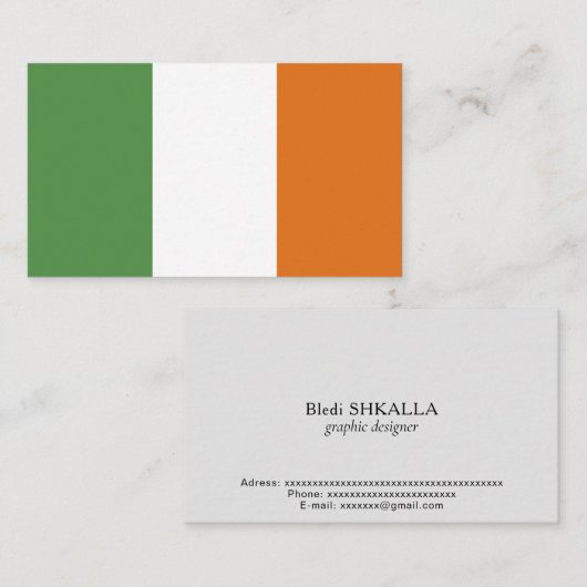 Ierse vlag visitekaartje (Voorkant / Achterkant)