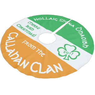 Ierse vlag voor kerstmis met Iers Gaelic Kerstboom Rok