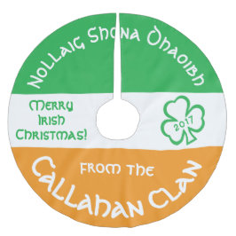 Ierse vlag voor kerstmis met Iers Gaelic Kerstboom Rok