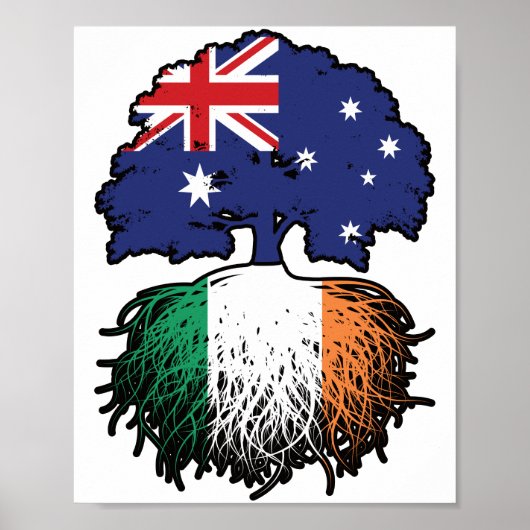 Ierse vlag voor strandbomen in Australië Poster (Voorkant)
