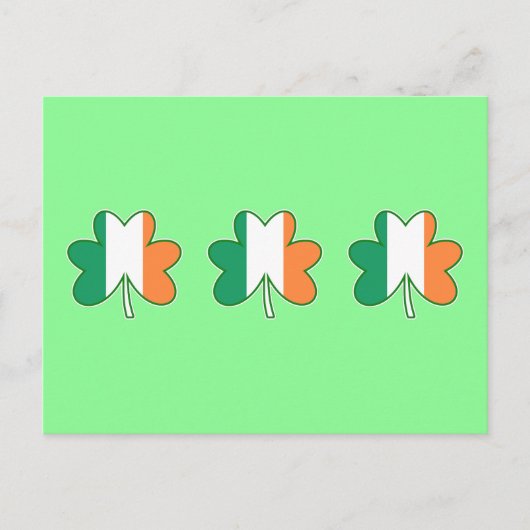 Ierse vlagkleur shamrocks briefkaart (Voorkant)