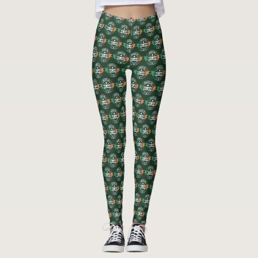 Ierse vlagkleuren gemaakt in Ierland St. Patrick Leggings (Voorkant)
