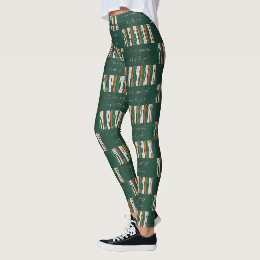 Ierse vlagkleuren in Text St. Patrick Leggings (Links)