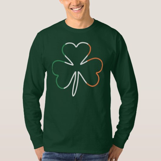 Ierse vlagkleuren Shamrock Clover St. Patrick T-Sh T-shirt (Voorkant)