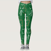 Ierse vlagkleuren Shamrocks Clovers St. Patrick Leggings (Voorkant)