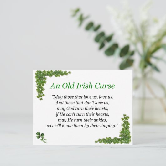 ierse vloek briefkaart (Staand voorkant)