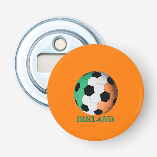 Ierse voetbal button flesopener (Voorkant)