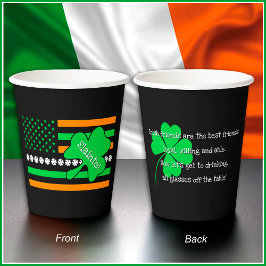 [Ierse vrienden] St. Patricks Day Toast - Black Papieren Bekers