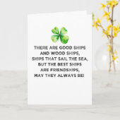 Ierse Vriendschaps Toast 4 Blad Klaver St. Patrick Kaart (Gele Bloem)