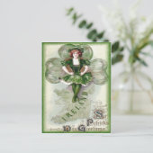 Ierse vrouw Ierland Shamrock Riverdance Briefkaart (Staand voorkant)