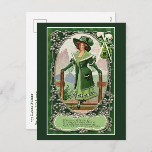 Ierse vrouwen St. Patrick's Day Feestdagenkaart (Voorkant / Achterkant)