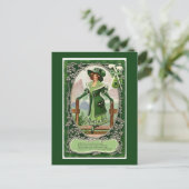 Ierse vrouwen St. Patrick's Day Green Briefkaart (Staand voorkant)