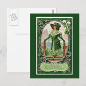 Ierse vrouwen St. Patrick's Day Green Briefkaart (Voorkant / Achterkant)